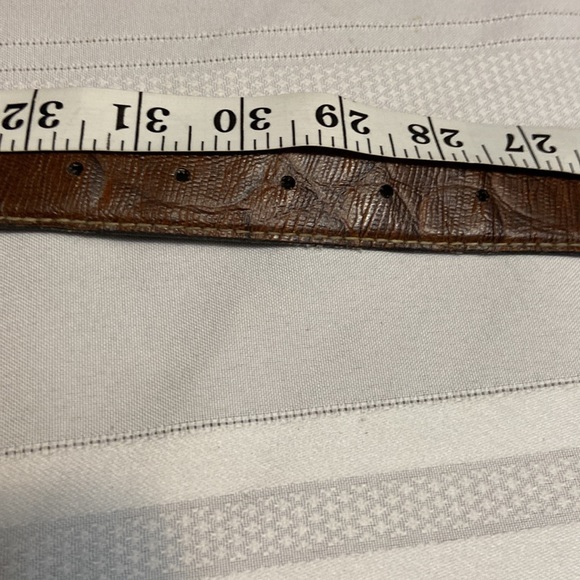Brown Animal Print Womens Belt With Pewter Colored Buckle & Tip EUC size 30 - Picture 3 of 8